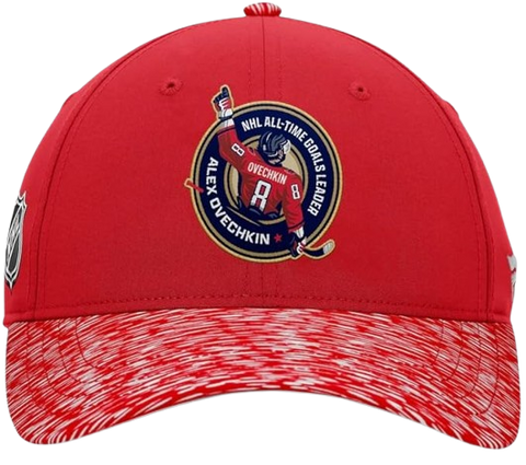 Fanatics Alex Ovechkin Washington Capitals NHL All-Time Leading Goal Scorer Locker Room Adjustable Hat - Red