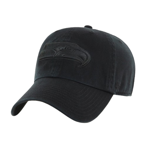 Seattle Seahawks 47 Clean Up Hat - Black on Black