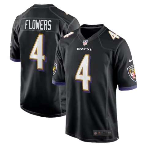 Baltimore Ravens Zay Flowers Nike Player Game Jersey Alternate - Black