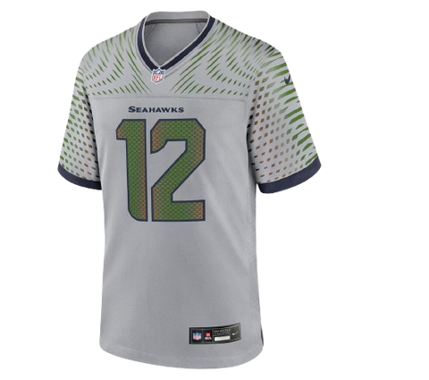12s Seattle Seahawks Rivalry Nike Game Jersey - Wolf Grey