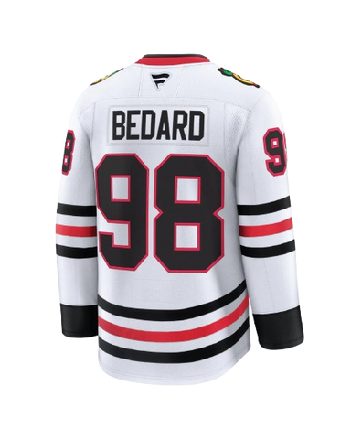 Connor Bedard Chicago Blackhawks Road Fanatics Premium Jersey - White