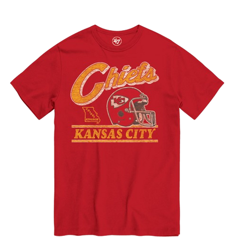 Kansas City Chiefs Vintage Logo Helmet T-Shirt - Red
