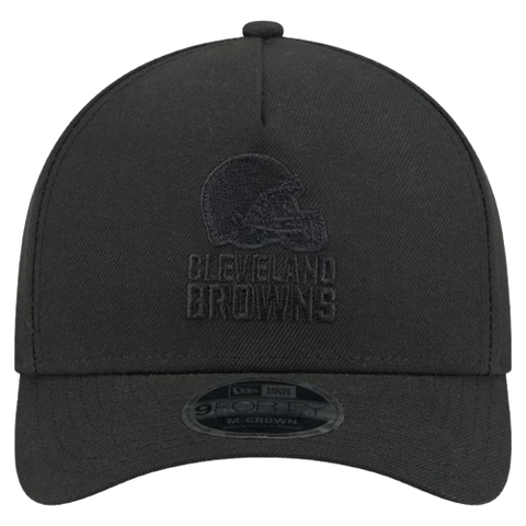 Cleveland Browns M-Crown 9FORTY Adjustable One Size Hat - Black on Black