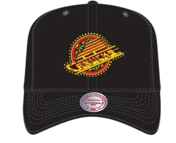 Vancouver Canucks Skate Logo Mitchell & Ness Day of the Dead Pro Crown Snapback - Black