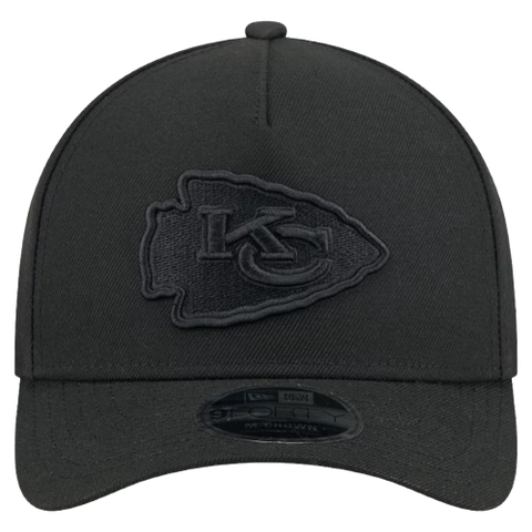 Kansas City Chiefs M-Crown 9FORTY Adjustable One Size Hat - Black on Black
