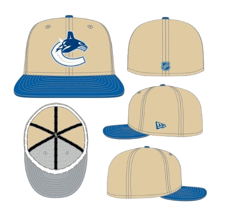 Vancouver Canucks New Era 59FIFTY Orca Logo Pro Fit Hat - Beige
