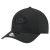 Green Bay Packers M-Crown 9FORTY Adjustable One Size Hat - Black on Black
