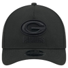 Green Bay Packers M-Crown 9FORTY Adjustable One Size Hat - Black on Black