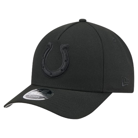 Indianapolis Colts M-Crown 9FORTY Adjustable One Size Hat - Black on Black
