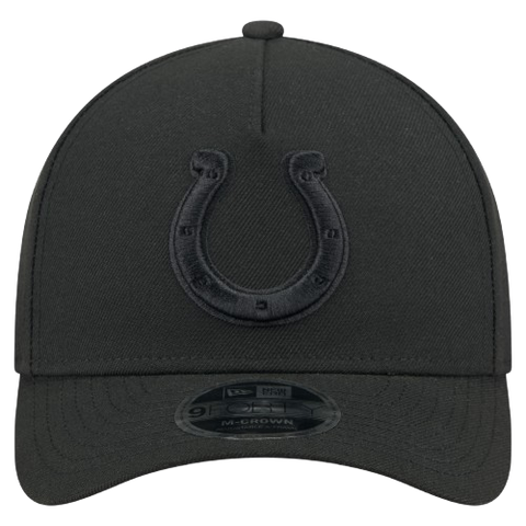 Indianapolis Colts M-Crown 9FORTY Adjustable One Size Hat - Black on Black
