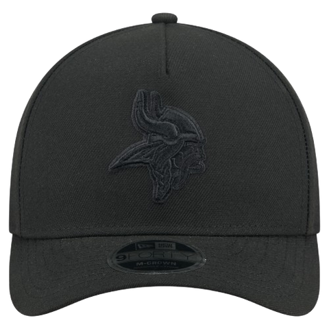 Minnesota Vikings M-Crown 9FORTY Adjustable One Size Hat - Black on Black