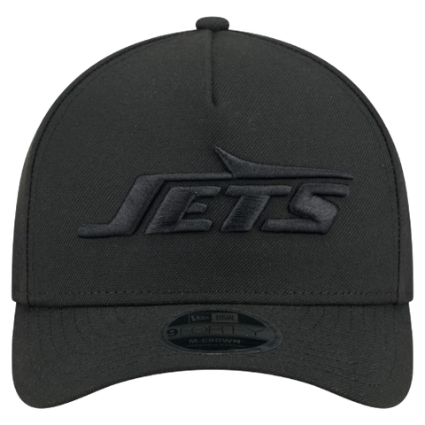 New York Jets M-Crown 9FORTY Adjustable One Size Hat - Black on Black