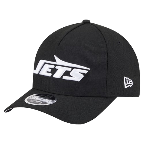 New York Jets M-Crown 9FORTY Adjustable One Size Hat - White on Black