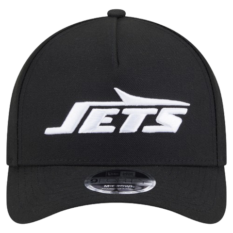 New York Jets M-Crown 9FORTY Adjustable One Size Hat - White on Black