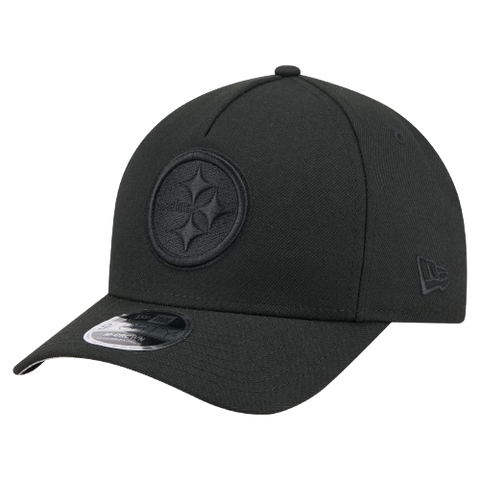 Pittsburgh Steelers M-Crown 9FORTY Adjustable One Size Hat - Black on Black