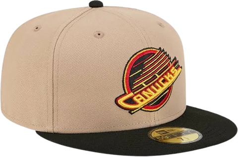 Vancouver Canucks New Era 59FIFTY Skate Logo Pro Fit Hat - Beige
