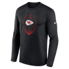 Kansas City Chiefs Nike Icon Legend Dri-FIT Long Sleeve Shirt - Black