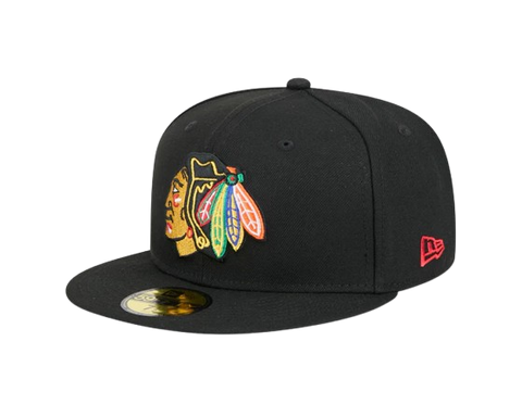 Chicago Blackhawks New Era 59FIFTY Black Pro Fit Hat