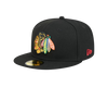 Chicago Blackhawks New Era 59FIFTY Black Pro Fit Hat