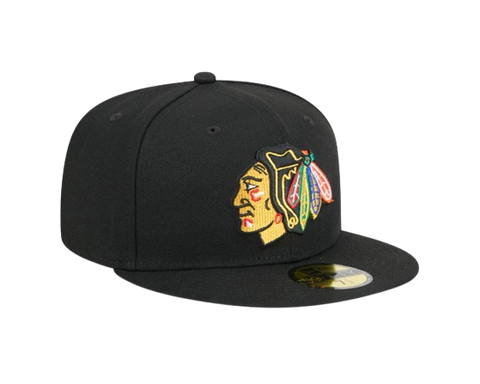 Chicago Blackhawks New Era 59FIFTY Black Pro Fit Hat