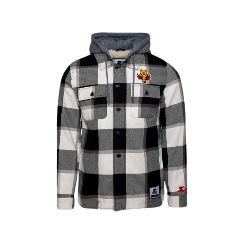 Calgary Flames Starter Sherpa Full-Button Flannel Jacket