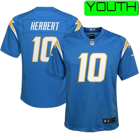 Youth Justin Herbert LA Chargers Nike Game Jersey - Powder Blue