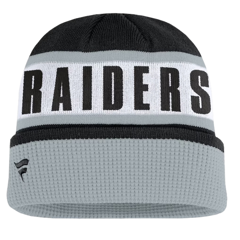 Las Vegas Raiders Fanatics Oskie Cuffed Knit Toque - Black & Silver