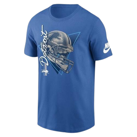 Detroit Lions Rewind Essential Cotton T-Shirt - Blue
