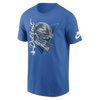 Detroit Lions Rewind Essential Cotton T-Shirt - Blue