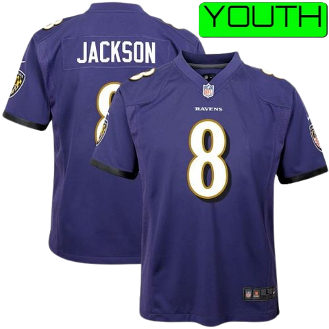 Youth Lamar Jackson Baltimore Ravens Nike Game Jersey - Purple