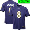 Youth Lamar Jackson Baltimore Ravens Nike Game Jersey - Purple