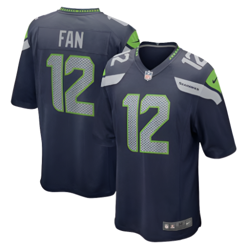 Men s Nike 12s College Navy Seattle Seahawks Team Game Jersey Size Small