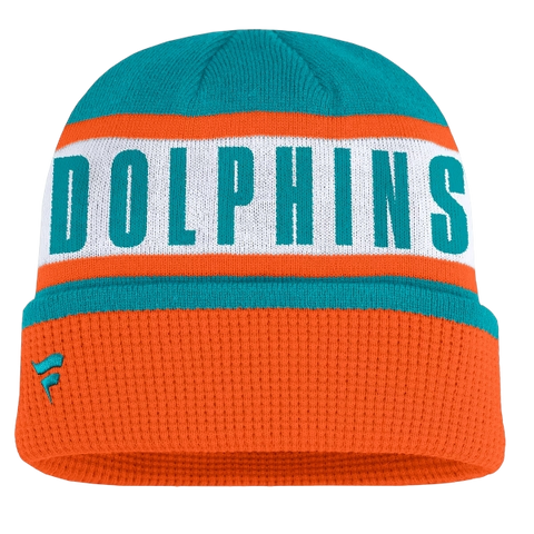 Miami Dolphins Fanatics Oskie Cuffed Knit Toque - Aqua & Orange