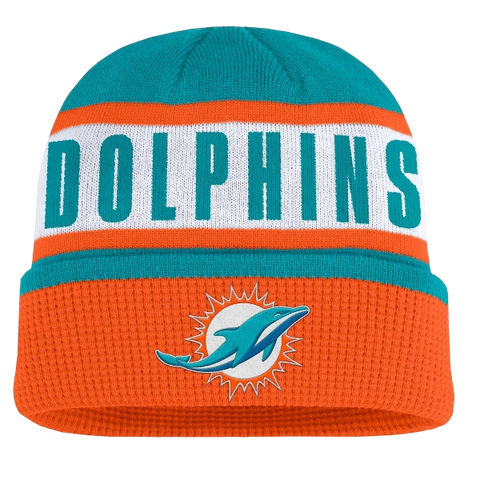 Miami Dolphins Fanatics Oskie Cuffed Knit Toque - Aqua & Orange