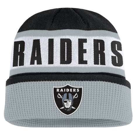 Las Vegas Raiders Fanatics Oskie Cuffed Knit Toque - Black & Silver