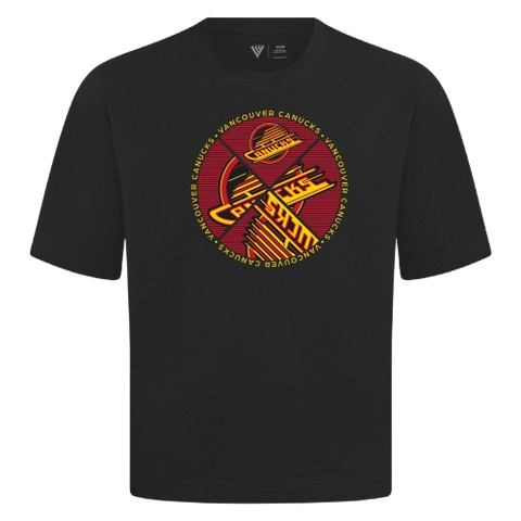 Vancouver Canucks Skate Logo Luxe Signature Tee Shirt - Black