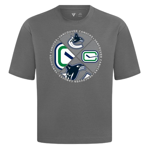 Vancouver Canucks Orca Logo Luxe Signature Tee Shirt - Grey