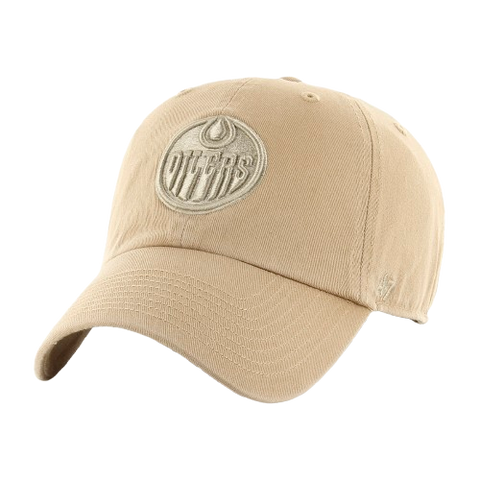 Edmonton Oilers 47 Clean Up Hat - Khaki