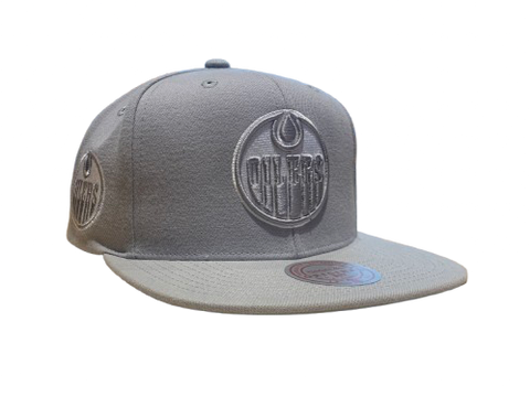 Edmonton Oilers Mitchell & Ness Snapback - Grey on Grey