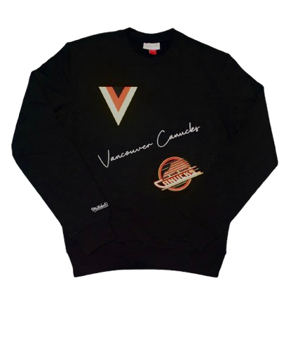 Vancouver Canucks Mitchell & Ness Flying V Crew Neck Sweater