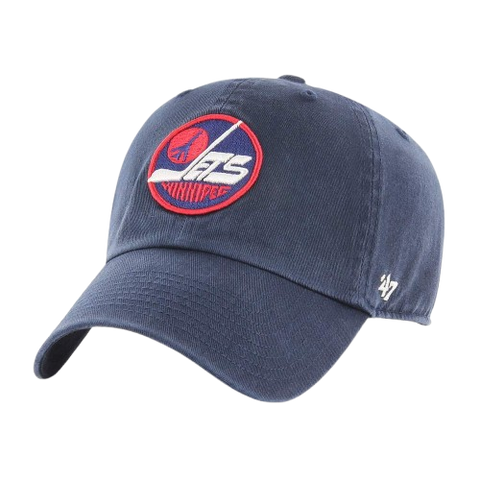 Winnipeg Jets 47 Clean Up Hat Vintage Logo - Navy