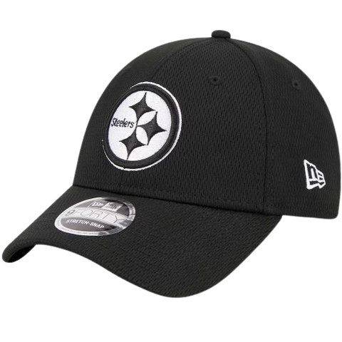 Pittsburgh Steelers New Era 9FORTY Black Stretch-Snap Hat