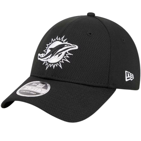 Miami Dolphins New Era 9FORTY Black Stretch-Snap Hat