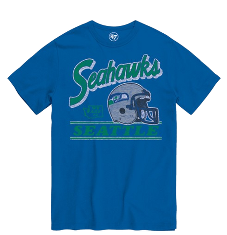Seattle Seahawks Vintage Logo Helmet T-Shirt - Blue