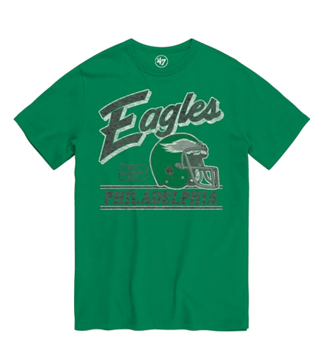 Philadelphia Eagles Vintage Logo Helmet T-Shirt - Kelly Green