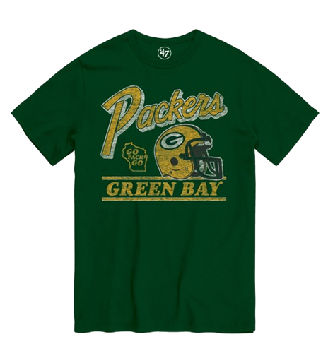 Green Bay Packers Vintage Logo Helmet T-Shirt - Green