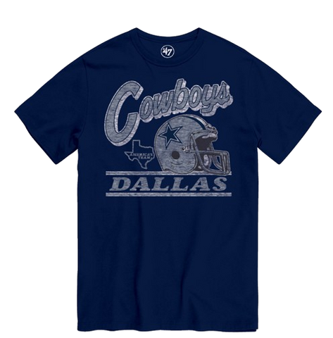 Dallas Cowboys Vintage Logo Helmet T-Shirt - Navy