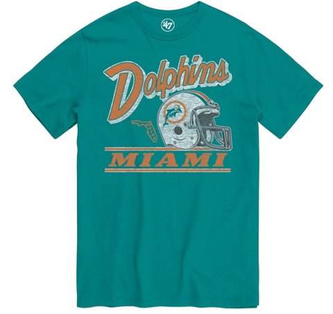 Miami Dolphins Vintage Logo Helmet T-Shirt - Teal