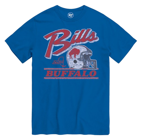 Buffalo Bills Vintage Logo Helmet T-Shirt - Blue