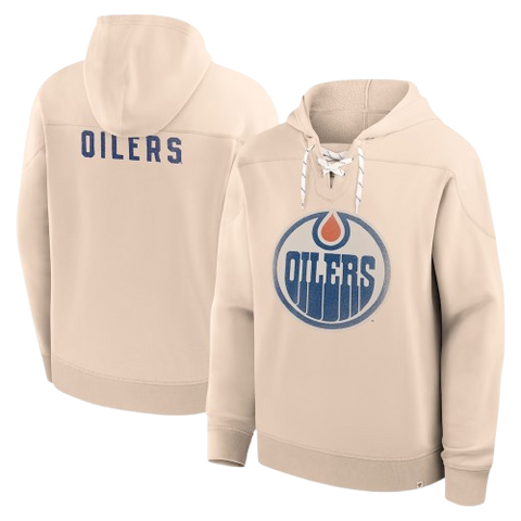 Edmonton Oilers Vintage Lace Hoodie - Cream